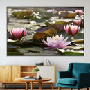 Lotus Flower Wall Art Canvas Print, Water Lily Large Wall