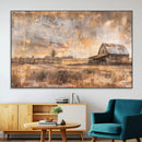 Rustic Farmhouse Wall Art Canvas Print | Barn and Field