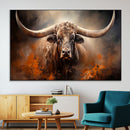 Highland Bull Canvas Abstract Canvas Wall Art Print –