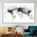Flight Routes Air Traffic Map Canvas Wall Art - Framed -