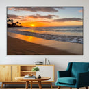 Sunset Wall Art Print - Stunning Beach Sunset Canvas Artwork