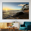 Tropical Beach Wall Art - Stunning Ocean Sunset Canvas Print