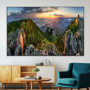 Mountain Sunset Panoramic Wall Art Canvas Print – Framed