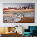Ocean Sunset Wall Art Canvas Print – Framed Sandy Shore