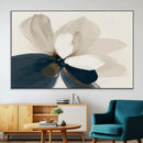 Minimal Flower Wall Art Canvas Print – Framed Beige Bloom