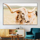 Texas Longhorn Wall Art Canvas Print – Framed Spotted Cow