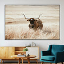 Texas Longhorn Wall Art Canvas Print – Framed Brown Horned