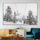 Ski Lift Wall Art – Framed Snowy Mountain Canvas Artwork by MyGreatCanvas | Canvas Wall Art Prints | Photo Prints & Wall Decor