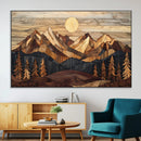 Wood Mountain Landscape Wall Art Canvas Print – Framed