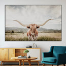 Texas Longhorn Wall Art Canvas Print – Framed Western Cow