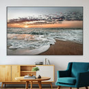 Ocean Sunset Wall Art Canvas Print – Framed Beach Waves