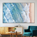Aerial Ocean View Wall Art Canvas Print – Framed Soft Blue