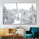 Snowy Ski Lift Wall Art – Framed Winter Mountain Canvas by MyGreatCanvas | Canvas Wall Art Prints | Photo Prints & Wall Decor
