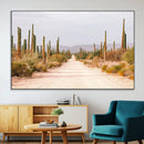 Desert Cactus Lined Road Wall Art Canvas Print – Framed by MyGreatCanvas | Canvas Wall Art Prints | Photo Prints & Wall Decor