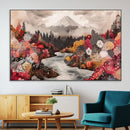 Mountain Wall Art Canvas Print – Framed Autumn Forest
