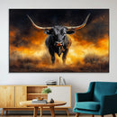 Longhorn Canvas Wall Art Canvas Print – Framed Bold Bull