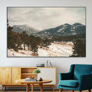 Mountain Landscape Wall Art Canvas Print – Framed Snowy