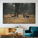 Deer Wall Art Canvas Print – Framed Rustic Wildlife Stags
