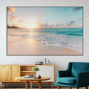 Beach Sunset Wall Art Canvas Print – Framed Ocean Waves