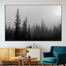 Misty Pines Wall Art Canvas Print – Framed Woodland