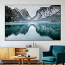 Mountain Lake Wall Art Canvas Print – Framed Toblacher See