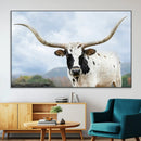 Texas Longhorn Wall Art Canvas Print – Framed Western Rustic