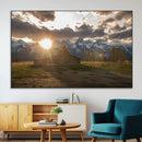 Snowy Peaks Wall Art Canvas Print – Rustic Mountain