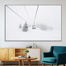 Ski Lift Wall Art Canvas Print – Snowy Alpine Landscape