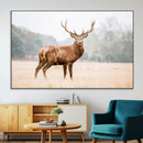 Vintage Wildlife Wall Art Canvas Print – Misty Landscape