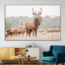 Rustic Nature Wall Art Canvas Print – Stag Woodland Framed
