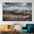Mountain Landscape Wall Art Canvas Print – Framed Snowy