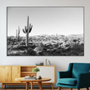 Saguaro Cactus Wall Art Canvas Print – Framed Monochrome