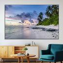 Tropical Beach Wall Art Canvas Print – Framed Sunset Glow
