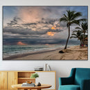 Tropical Storm Wall Art Canvas Print – Framed Moody Beach