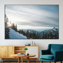 Snowy Mountains Wall Art Canvas Print – Framed Alpine by MyGreatCanvas | Canvas Wall Art Prints | Photo Prints & Wall Decor