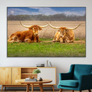 Texas Longhorn Pair Wall Art Canvas Print – Peaceful Rustic by MyGreatCanvas | Canvas Wall Art Prints | Photo Prints & Wall Decor