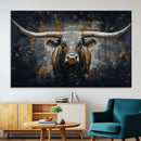 Rustic Longhorn Bull Wall Art Canvas Print – Vintage Western by MyGreatCanvas | Canvas Wall Art Prints | Photo Prints & Wall Decor