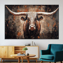 Rustic Longhorn Bull Wall Art Canvas Print – Vintage Western by MyGreatCanvas | Canvas Wall Art Prints | Photo Prints & Wall Decor