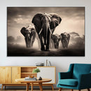 Elephant Family Wall Art Canvas Print, Framed Elephant Wall