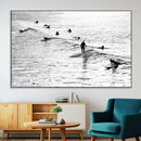 Black White Surfing Wall Art Canvas Print – Framed Artistic by MyGreatCanvas | Canvas Wall Art Prints | Photo Prints & Wall Decor