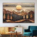 Wooden Mountain Layers Art – Rustic Pine Tree Landscape by MyGreatCanvas | Canvas Wall Art Prints | Photo Prints & Wall Decor