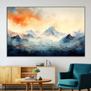 Warm Clouds Abstract Mountain Wall Art Canvas Print