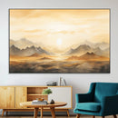 Sepia Color Abstract Mountain Wall Art Canvas Print