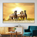 Wild Horses Wall Art Canvas Print – Framed Galloping Herd