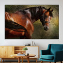 Majestic Brown Horse Wall Art Canvas Print – Framed