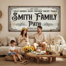 Custom Family Patio Sign Wall Art Canvas Print, Personalized Rustic Bar Decor, Western Farmhouse Patio Wall Decor by MyGreatCanvas | Canvas Wall Art Prints | Photo Prints & Wall Decor