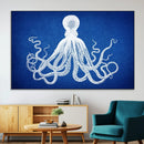 Large 3-Panel Blue Octopus Canvas Wall Art | Coastal Marine by MyGreatCanvas | Canvas Wall Art Prints | Photo Prints & Wall Decor