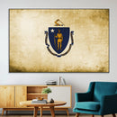 Massachusetts Flag Wall Art Canvas Print