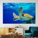 Sea Turtle Wall Art Canvas Print, Sea life in the Ocean Wall