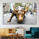 Charging Bull Wall Art Canvas Print